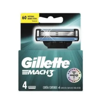 Carga para Aparelho de Barbear Gillette Mach 3 - 4 Unidades R$15