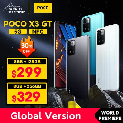 Lançamento | Smartphone Poco X3 GT 5G NFC - 8GB+128GB | Versão Global | R$1659