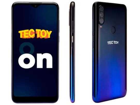 Smartphone TecToy On 128GB Azul 4GB RAM Tela 6,22 - Câm. Tripla + Selfie 8MP + Fone Bluetooth - Smartphone - Magazine Luiza