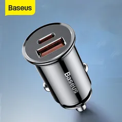 Carregador Veicular Baseus USB e Tipo-C QC4.0 | R$14,48