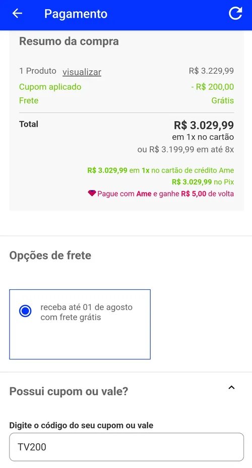 Imagem na descrição da promoção