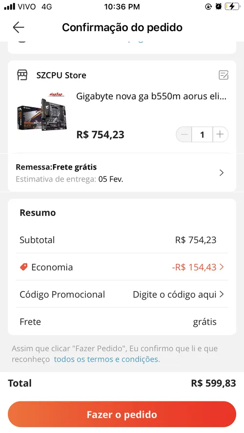 Imagem na descrição da promoção