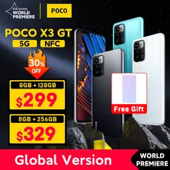 Smartphone Xiaomi Poco X3 GT 5G modelos de 128GB/8GB e 256GB/8GB