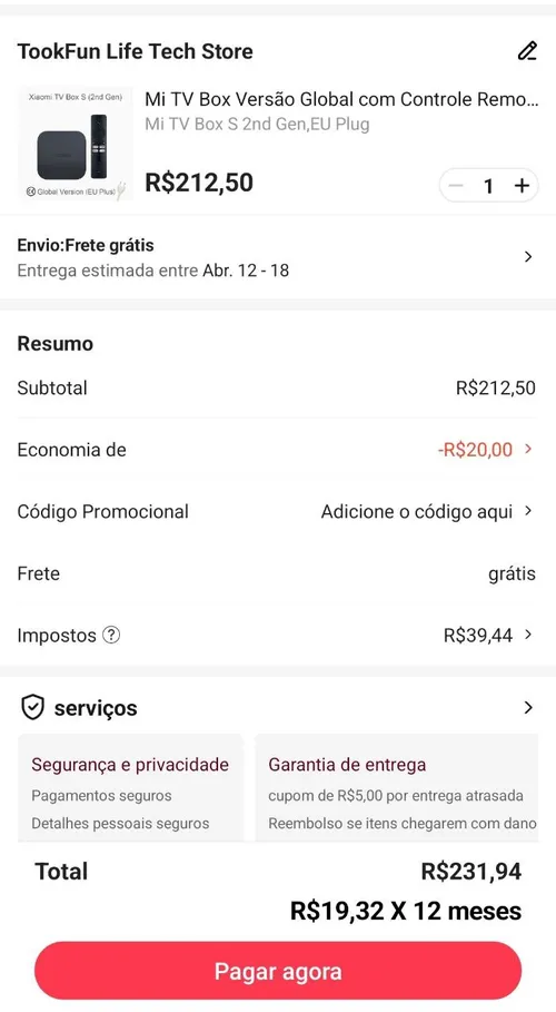 Imagem na descrição da promoção