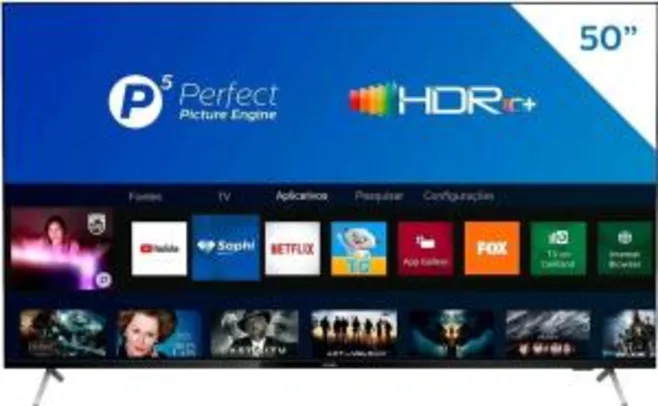 [MagaluPay] Smart TV Philips 4K D-LED Perfect Picture Engine HDR10+ Dolby Vision e Atmos | R$1899