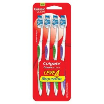 [PRIME] Escova Dental Colgate Classic Clean 4Unid Promo C/ Desconto (R$7,53 comprar com recorrência) Quantidade mínima: 3.