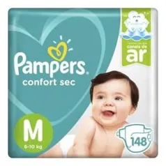 Fralda Descartável Pampers confort séc M com 148 unid