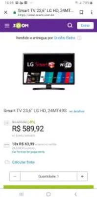 Smart TV 23,6" - LG HD - 24MT49S - R$590