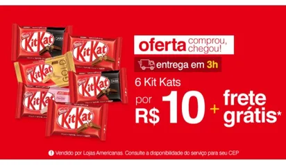 [APP] Promoção Americanas 6 Kit Kats por 10 Reais