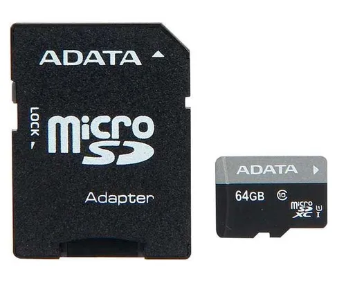 Cartão de memoria ADATA 64GB Micro SDXC Class 10, AUSDX64GUICL10-RA1