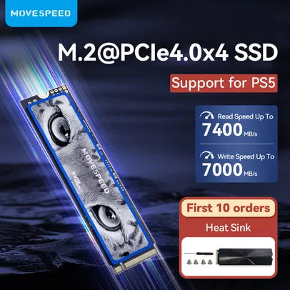 MOVESPEED Unidade Interna de Estado Sólido, SSD M.2, NVMe, PCIe 4.0 512GB