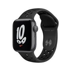 Apple Watch Nike SE GPS, 40mm Caixa cinza-espacial de alumínio Pulseira esportiva Nike Cinza-carvão/