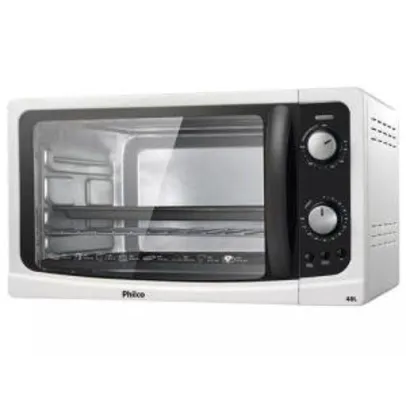 Forno Elétrico Philco 48L com Grelha Deslizante e Timer, Branco 110V - R$300