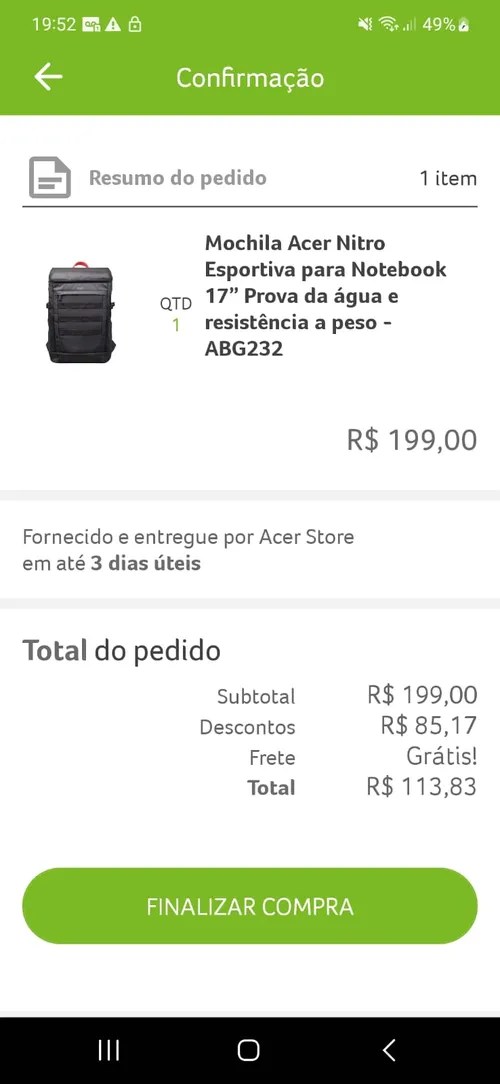 Imagem na descrição da promoção