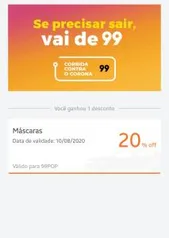 20% de desconto na 99 - Cumpm Limitado