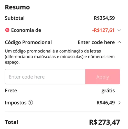 Imagem na descrição da promoção