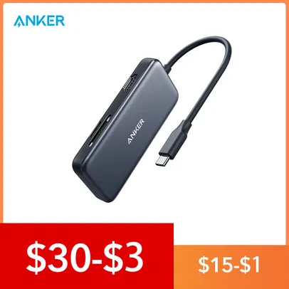 Hub Anker Usb-C 5 em 1 com 2xUSB 3.0, 1 HDMI, Sd e Micro Sd