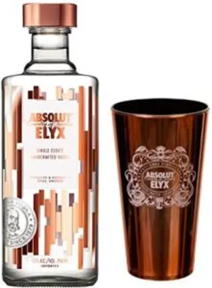 Kit Vodka Absolut Elyx 750ml + Copo Metalizado | R$125