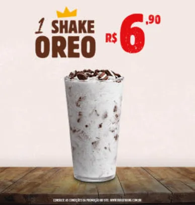 Shake Oreo no Burger King - R$6,90