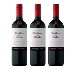 Kit Vinho Chileno Casillero Del Diablo Cabernet Sauvignon 375Ml - 3 Garrafas