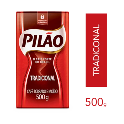 Café Pilão Torrado e Moído Tradicional Vácuo 500g