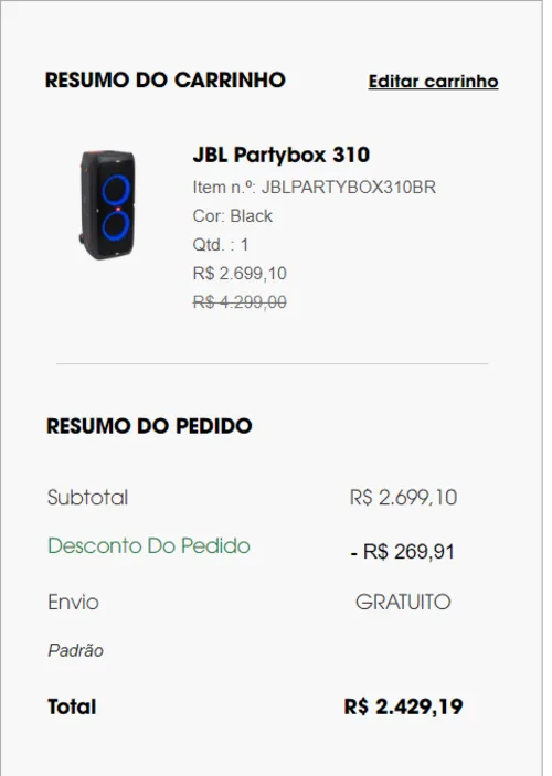 Imagem na descrição da promoção