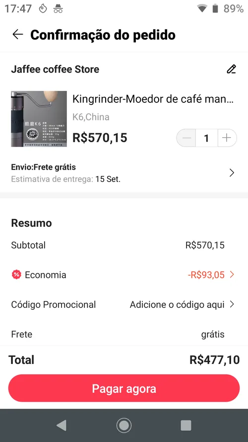 Imagem na descrição da promoção