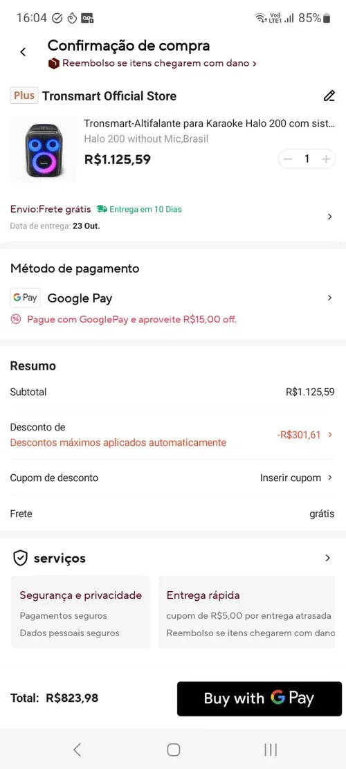 Imagem na descrição da promoção