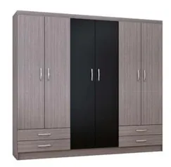 [AME R$461] Guarda-Roupa Casal Havana 6PT 4GV Grafite e Preto R$471