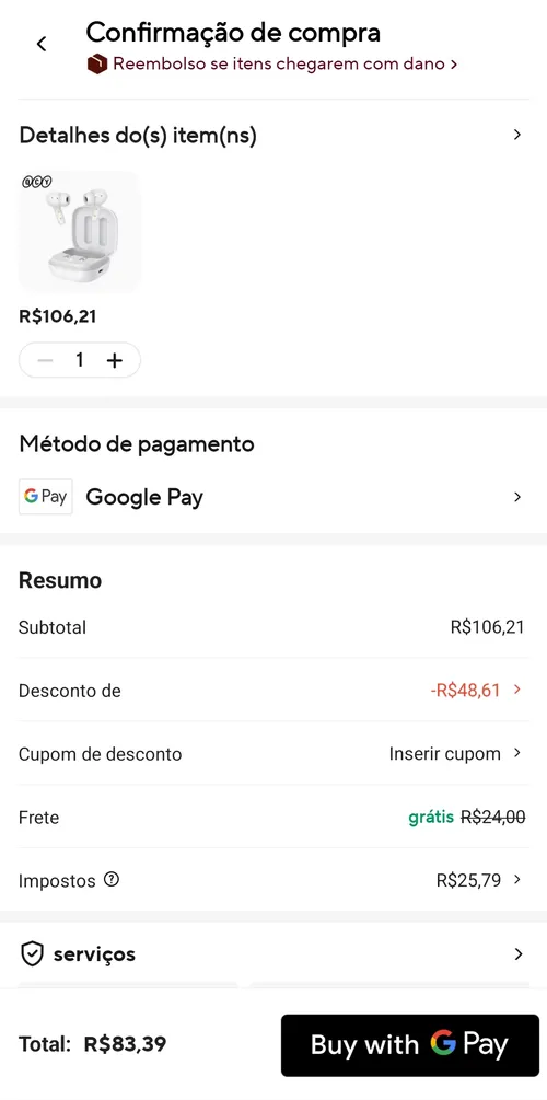 Imagem na descrição da promoção