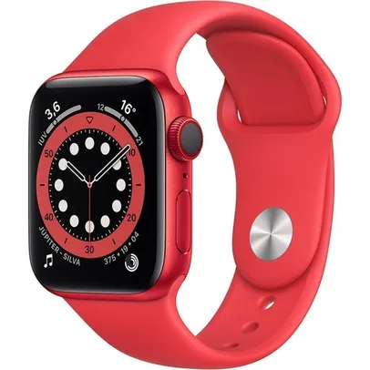 [AME: 2133 / AME SC: 1610] Apple Watch Series 6 40mm Red e Pulseira Red Esportiva