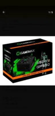 Fonte Alimentacao Preta 650w Gamemax Gp650 80 Plus | R$347