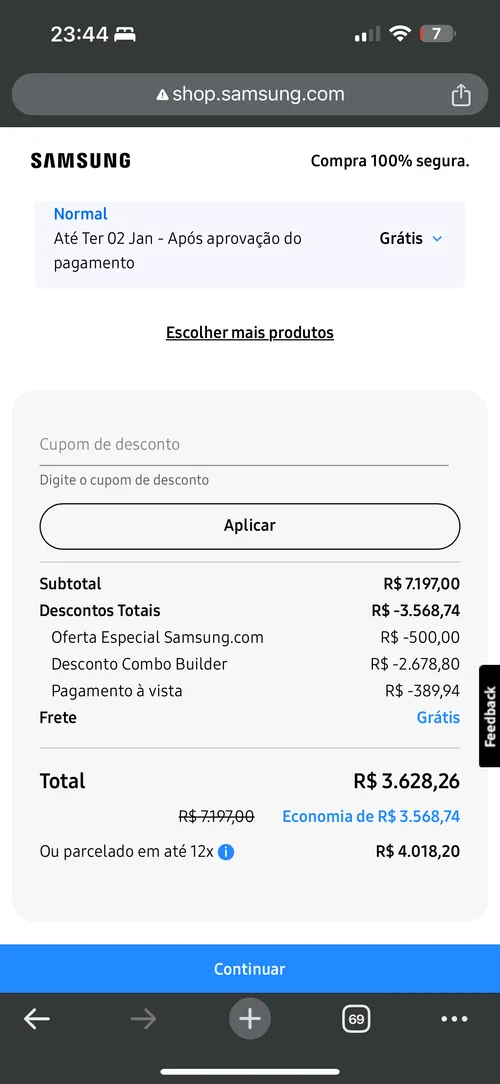 Imagem na descrição da promoção