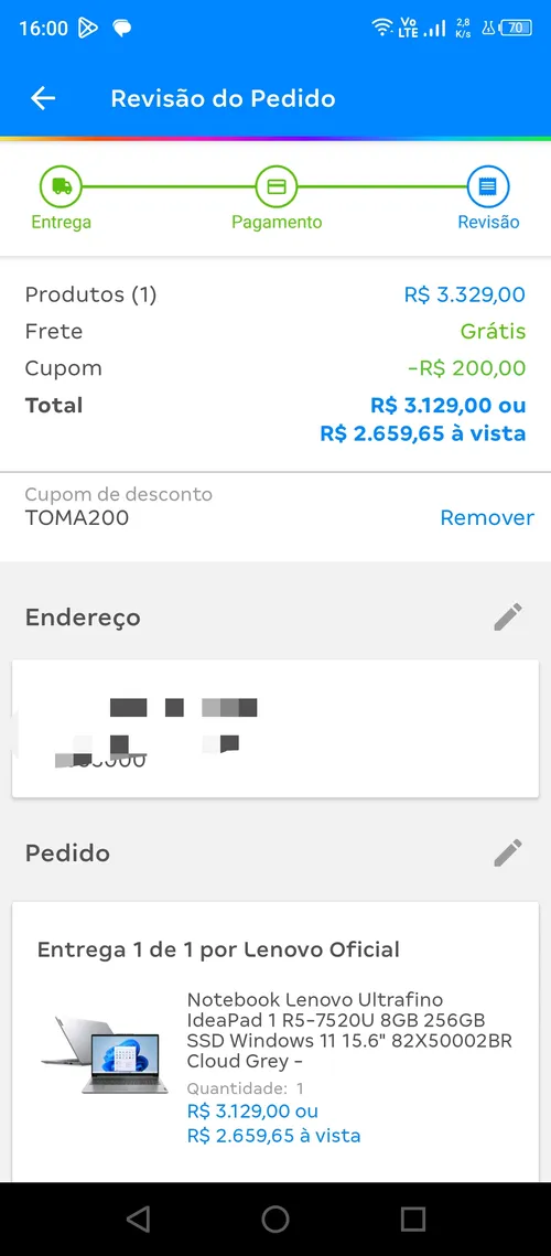 Imagem na descrição da promoção