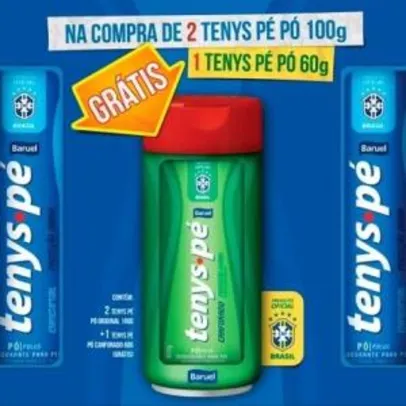 Saindo por R$ 12: Kit Desodorantes Tenys Pé Original 100g c/2un Grátis 1 Canforado 60g | Pelando