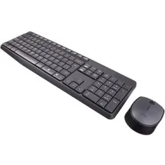 Teclado e Mouse Logitech MK235 Sem Fio Resistente à Água Cinza ABNT2 - R$79