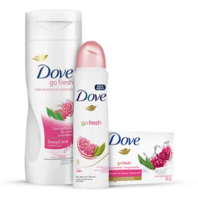 [NETFARMA] Kit Desodorante Antitranspirante Dove Go Fresh Romã e Verbena Aerosol - R$ 15,99