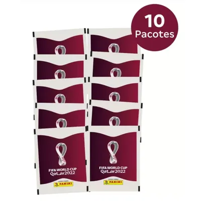 Pack com 10 Pacotes de Figurinhas Copa do Mundo - Qatar 2022