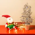 Árvore de Mesa com Cachepô Prateada, 43cm - Christmas Traditions