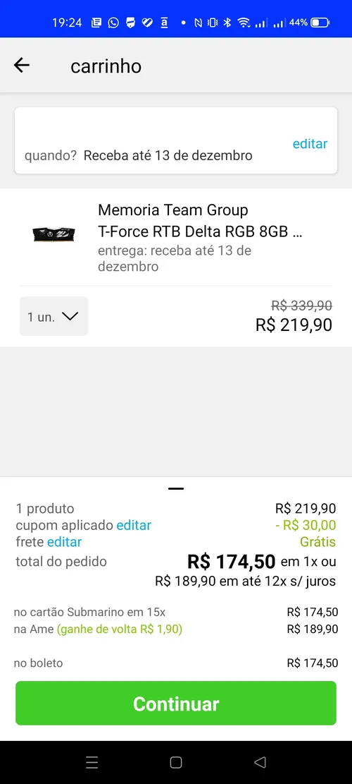 Imagem na descrição da promoção