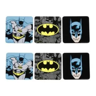 Porta Copos 6 pcs DC Batman Comics Logo | R$22