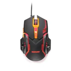 Mouse Gamer Multilaser Preto e Laranja 2.400 Dpi - Mo270