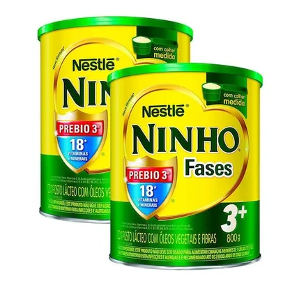 Ninho 3+ Fases Composto Lácteo 800g | Kit com 2 unidades