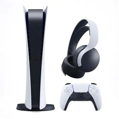 Console Playstation 5 Digital Edition + Controle Sem Fio DualSense + Headset sem Fio Sony Pulse 3D R$4789