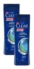 Kit 2 Shampoos Clear Men Anticaspa Ice Cool Menthol 400ml