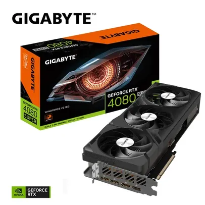 Placa de Video Gigabyte NVIDIA GeForce RTX 4080 Super Windforce V2, 16GB, GDDR6X, DLSS, Ray Tracing, Rev 1.0, GV-N408SWF3V2-16GD