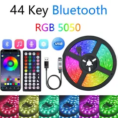 [1ª Compra]  Fita de Led RGB 5050 5 METROS Com Controle  Bluetooth