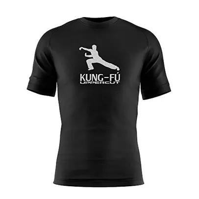 Camisa Dry Fit Uppercut Kung-Fu Adulto unissex, Preta e branca, GG