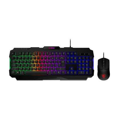 [App] Kit Teclado Gamer MSI Forge GK100, RGB, US + Mouse Gamer, 6400 DPI, 7 Botões, Preto - S11-04US20L-HH9