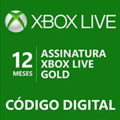 Xbox Live Gold de 12 meses - R$ 119,20